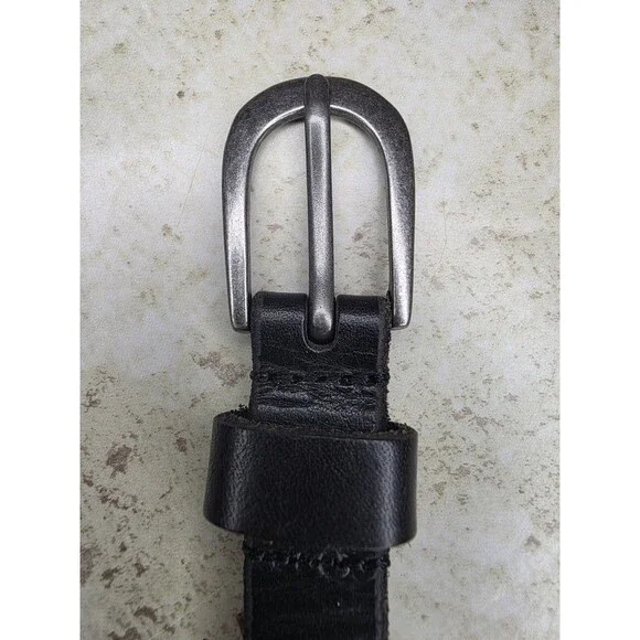 Amsterdam Heritage Brown Leather Belt Western Cowboy Work Sliver Tone Buckle 38 - Picture 4 of 7